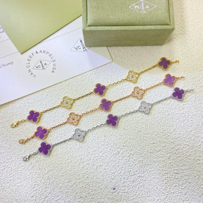 [⭐Veyra] CLOVER 5 MOTIF VIOLET BRACELET COLLECTION