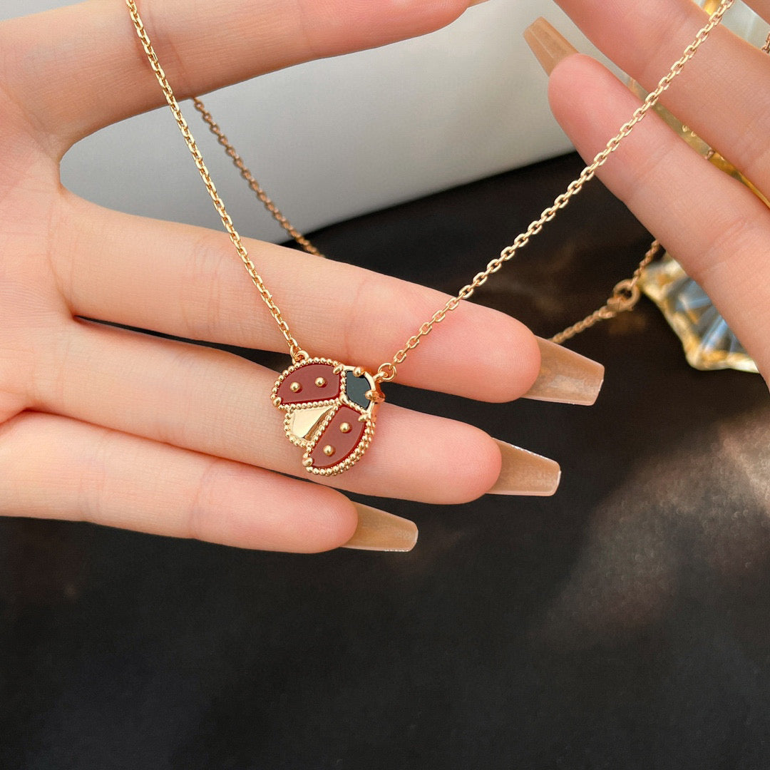 [⭐Veyra]Veyra  CARNELIANS LADYBUG NECKLACE
