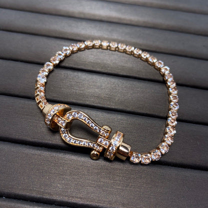 [⭐Veyra]FORCE  LARGE HORSESHOE FULL DIAMOND TENNIS BRACELET