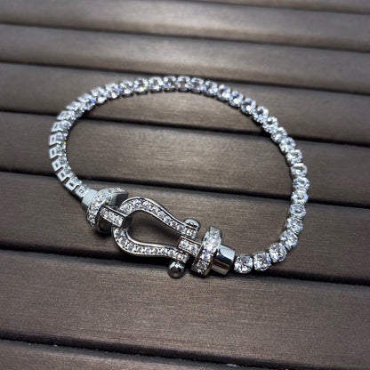 [⭐Veyra]FORCE  LARGE HORSESHOE FULL DIAMOND TENNIS BRACELET