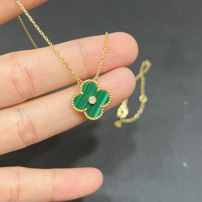 [⭐Veyra]CLOVER 15MM DIAMOND TURQUOISE NECKLACE