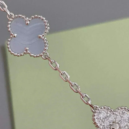 [⭐Veyra] CLOVER 5 MOTIF PURPLE CHALCEDONY BRACELET COLLECTION