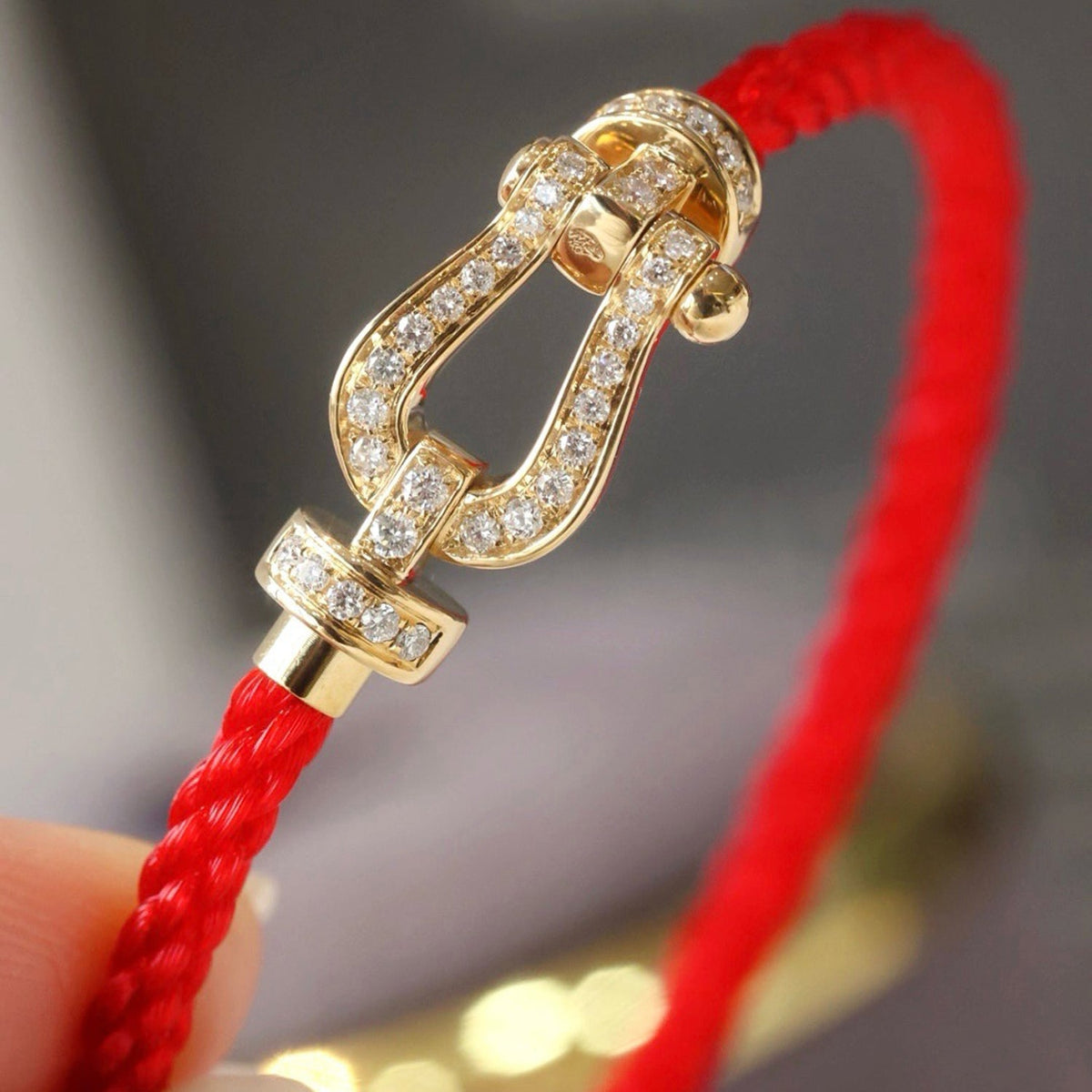 [⭐Veyra]FORCE LARGE HORSESHOE FULL DIAMOND BRACELET GOLD