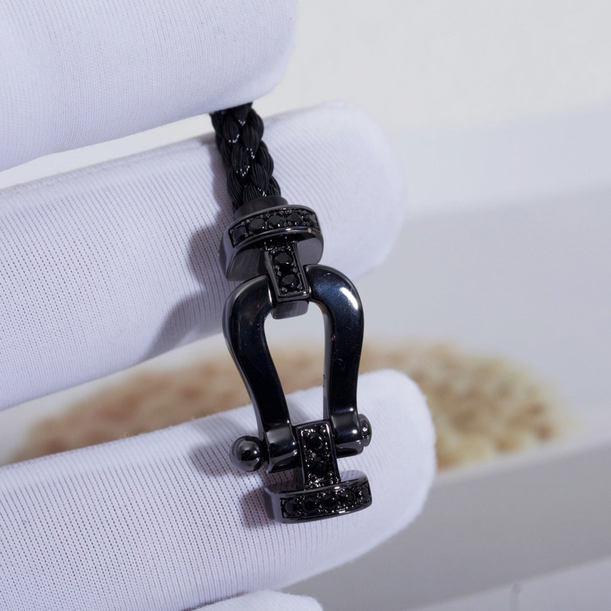 [⭐Veyra]FORCE LARGE SERIES HORSESHOE BLACK SAMURAI BRACELET