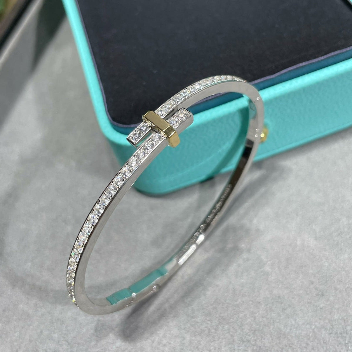 [⭐Veyra Jewels]EDGE DIAMOND GOLD SILVER BRACELET