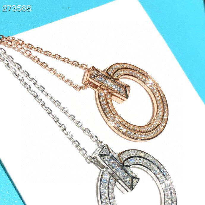 [⭐Veyra Jewels]T1 CIRCLE DIAMOND PAVED MEDIUM NECKLACE