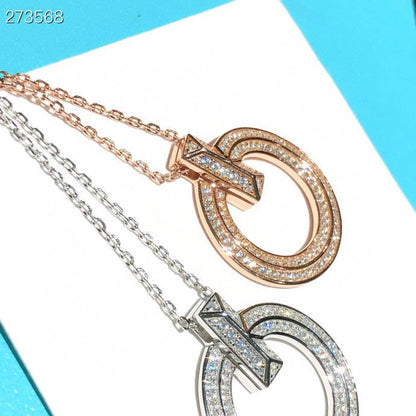 [⭐Veyra Jewels]T1 CIRCLE DIAMOND PAVED MEDIUM NECKLACE