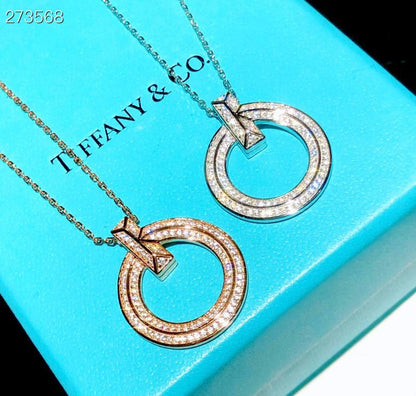 [⭐Veyra Jewels]T1 CIRCLE DIAMOND PAVED MEDIUM NECKLACE