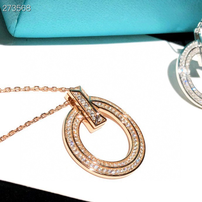 [⭐Veyra Jewels]T1 CIRCLE DIAMOND PAVED MEDIUM NECKLACE