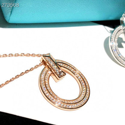 [⭐Veyra Jewels]T1 CIRCLE DIAMOND PAVED MEDIUM NECKLACE