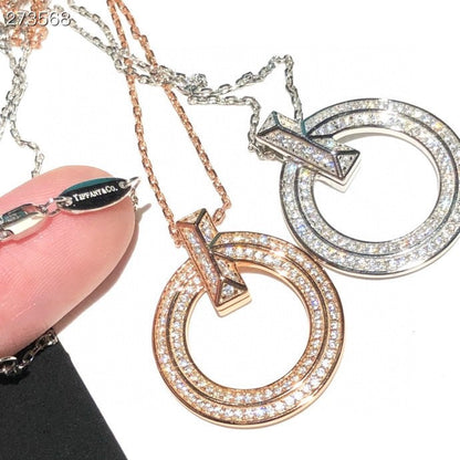 [⭐Veyra Jewels]T1 CIRCLE DIAMOND PAVED MEDIUM NECKLACE