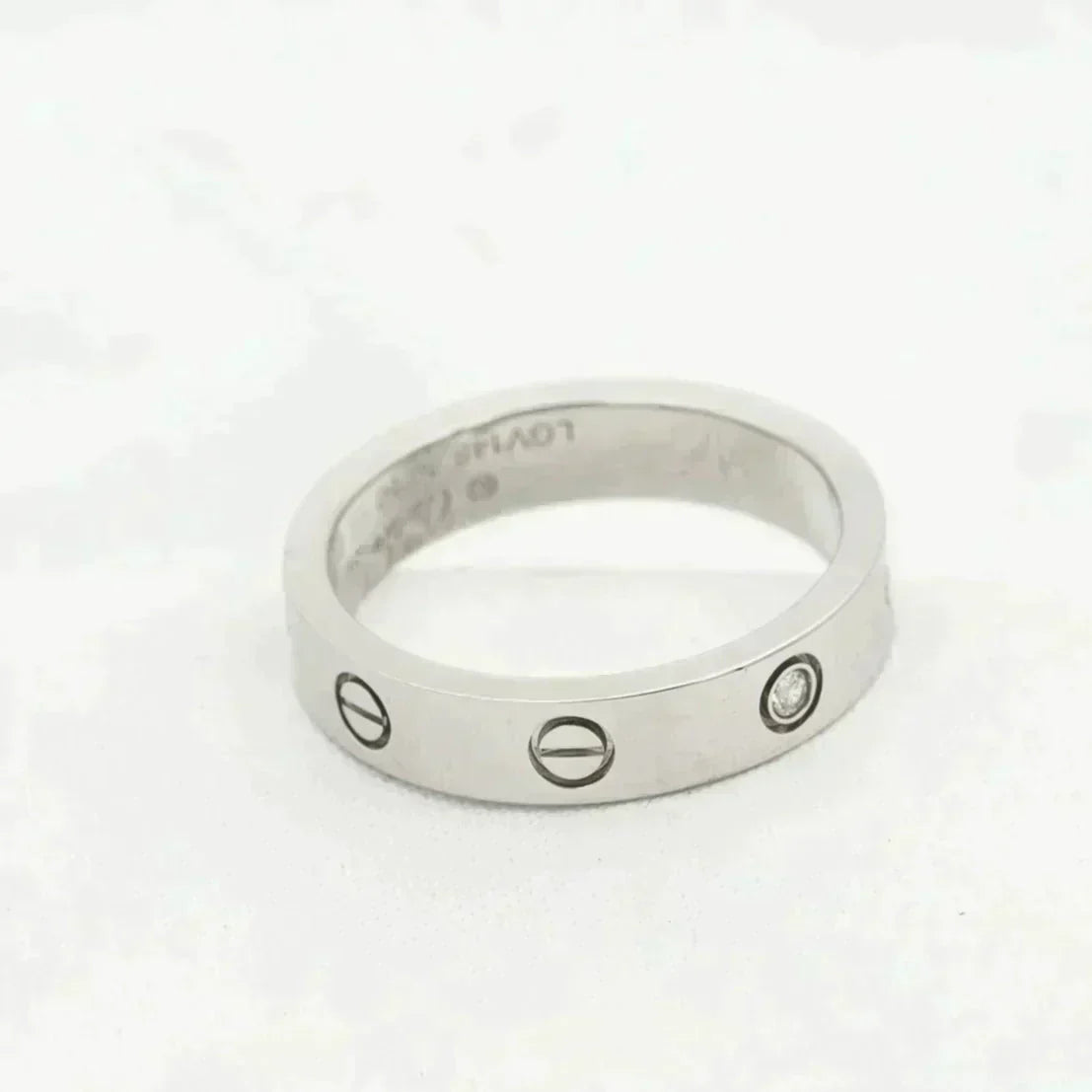 [⭐Veyra]LOVE RING 4MM 1 DIAMOND SILVER