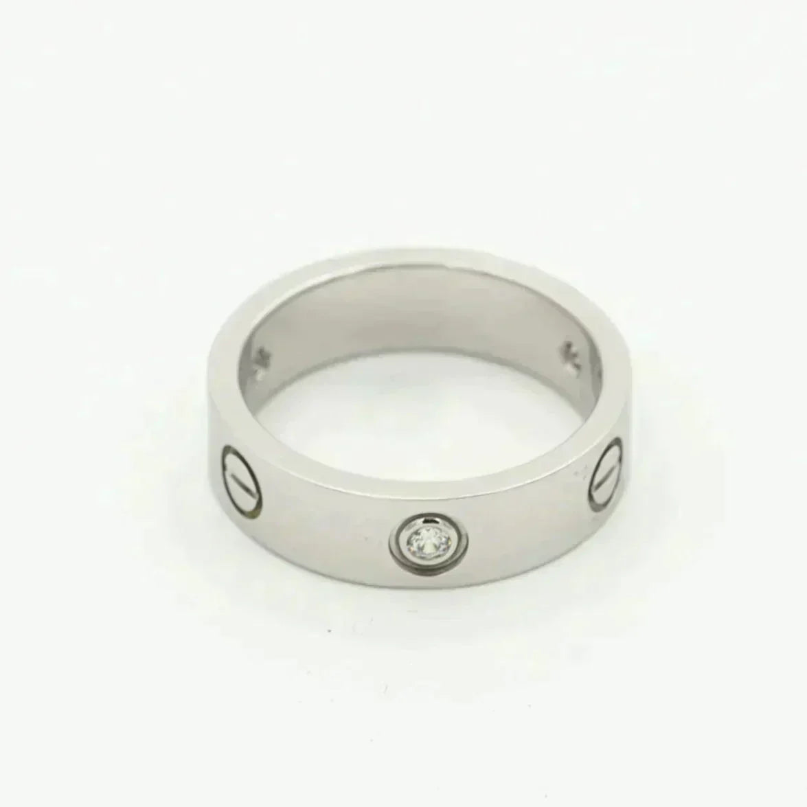 [⭐Veyra]LOVE RING 5.5MM 3 DIAMONDS SILVER