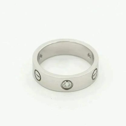 [⭐Veyra]LOVE RING 5.5MM 3 DIAMONDS SILVER