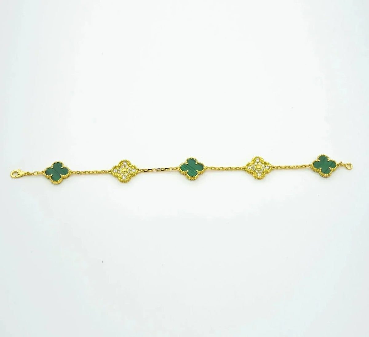 [⭐Veyra] CLOVER 5 MOTIF MALACHITE BRACELET COLLECTION