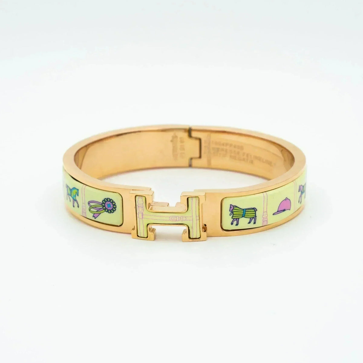 [⭐Veyra]H PINK GOLD BRACELET CREAM CERAMIC