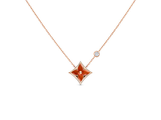 [⭐Veyra]STAR NECKLACE PINK GOLD 1 DIAMOND