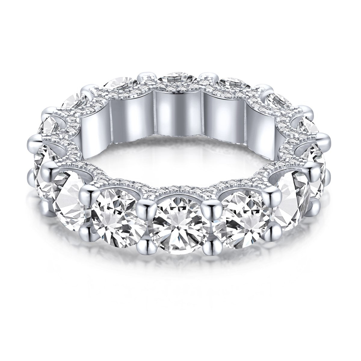 [⭐Lucky Jewelry]Gorgeous Round Cut Tennis Ring