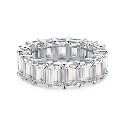 [⭐Lucky Jewelry]0.75 Carat Elegant Emerald Cut Tennis Ring