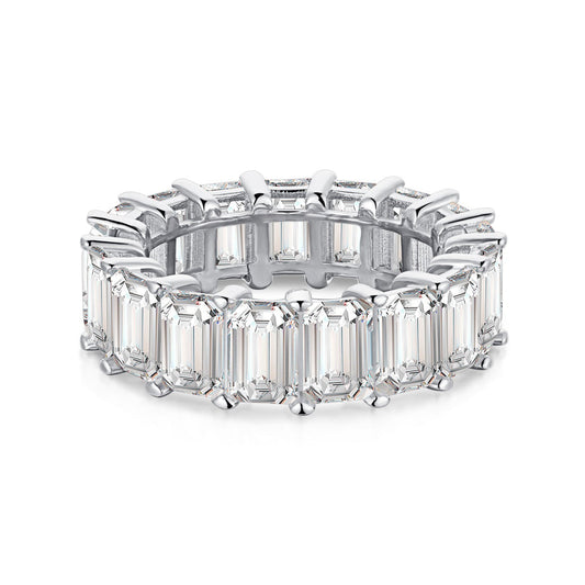 [⭐Lucky Jewelry]0.75 Carat Elegant Emerald Cut Tennis Ring