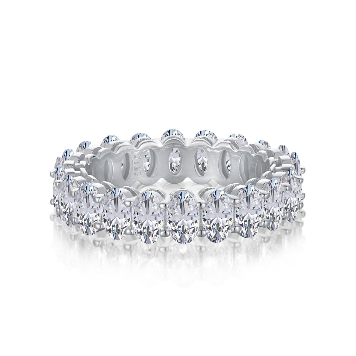 [⭐Lucky Jewelry]Ornate Oval Cut Tennis Ring
