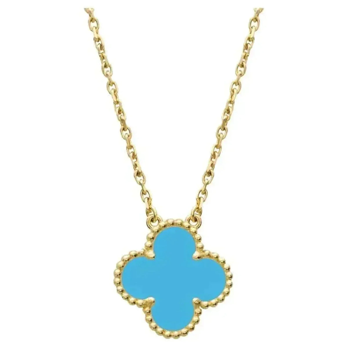 [⭐Veyra]CLOVER 15MM VINTAGE TURQUOISE NECKLACE