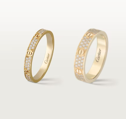 [⭐Veyra]LOVE RING 2.6mm-wide full-diamond ring Gold