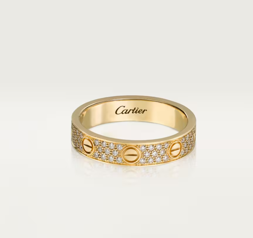 [⭐Veyra]LOVE RING 4mm-wide full-diamond ring GOLD