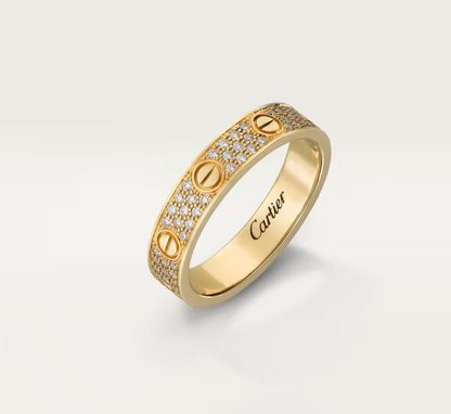 [⭐Veyra]LOVE RING 4mm-wide full-diamond ring GOLD