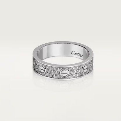 [⭐Veyra]LOVE RING 4mm-wide full-diamond ring silver