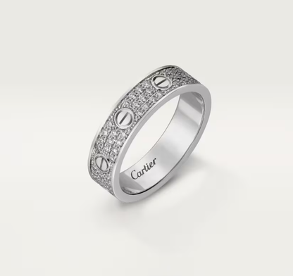 [⭐Veyra]LOVE RING 4mm-wide full-diamond ring silver