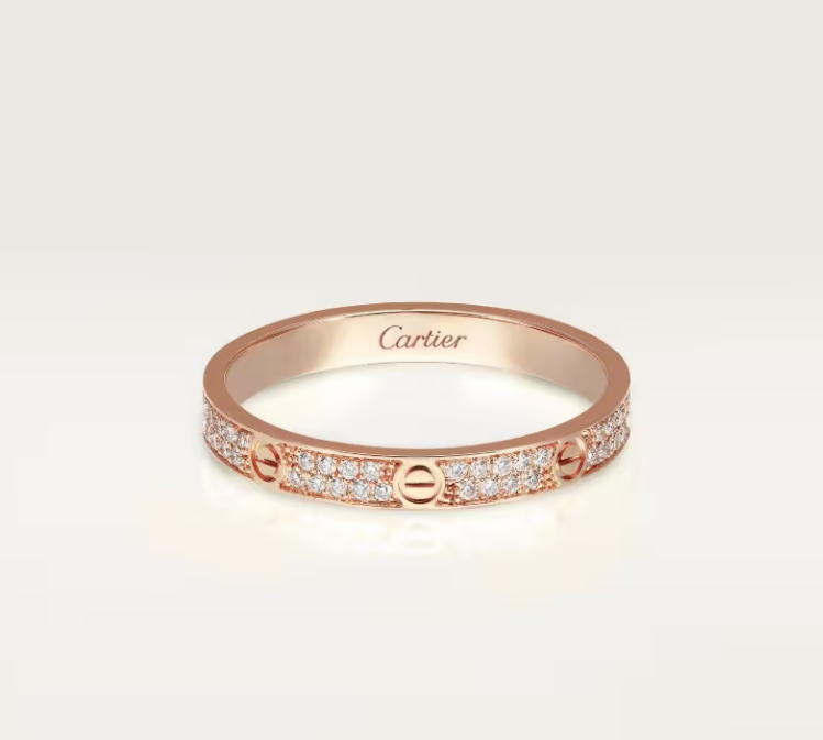 [⭐Veyra]LOVE RING 2.6mm-wide full-diamond ring Rose Gold