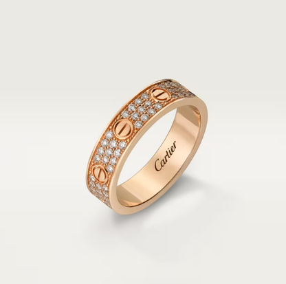 [⭐Veyra]LOVE RING 4mm-wide full-diamond ring Rose Gold