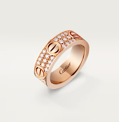 [⭐Veyra]LOVE RING 6.5mm-wide full-diamond ring Rose Gold