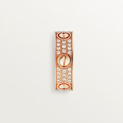 [⭐Veyra]LOVE RING 6.5mm-wide full-diamond ring Rose Gold