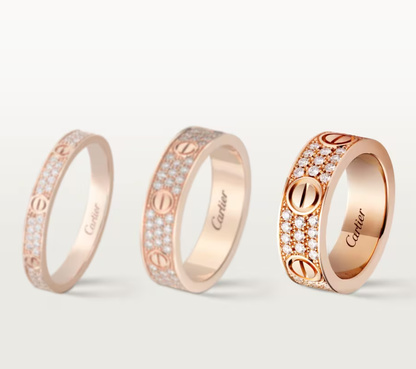 [⭐Veyra]LOVE RING 6.5mm-wide full-diamond ring Rose Gold