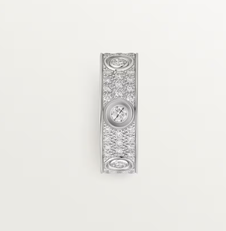 [⭐Veyra]LOVE RING 6.5MM Full Diamond, 6 Major Diamonds Silver