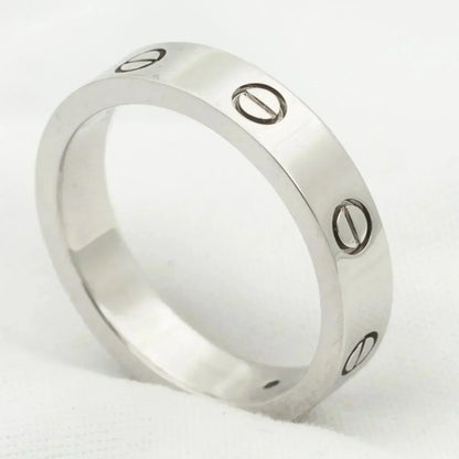 [⭐Veyra]LOVE RING 4MM 1 DIAMOND SILVER