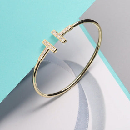 [⭐Veyra Jewels]T BRACELET 1.8MM GOLD DIAMOND