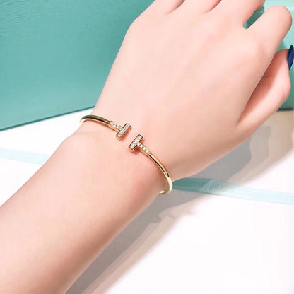 [⭐Veyra Jewels]T BRACELET 1.8MM GOLD DIAMOND