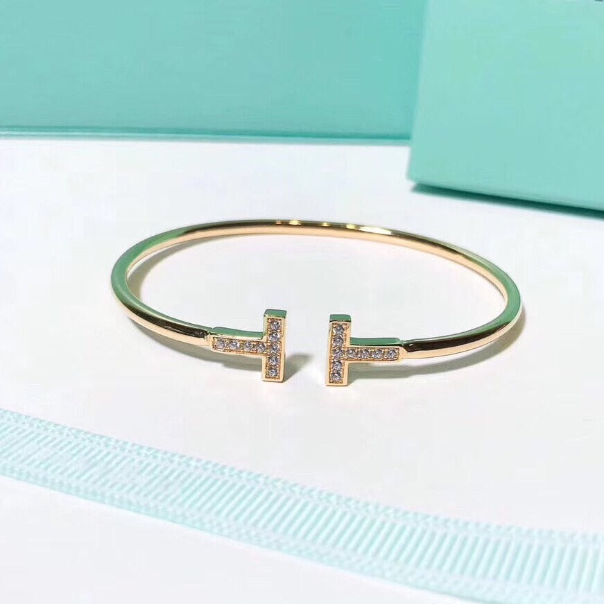 [⭐Veyra Jewels]T BRACELET 1.8MM GOLD DIAMOND