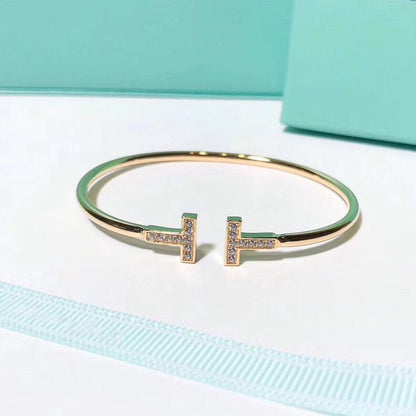 [⭐Veyra Jewels]T BRACELET 1.8MM GOLD DIAMOND