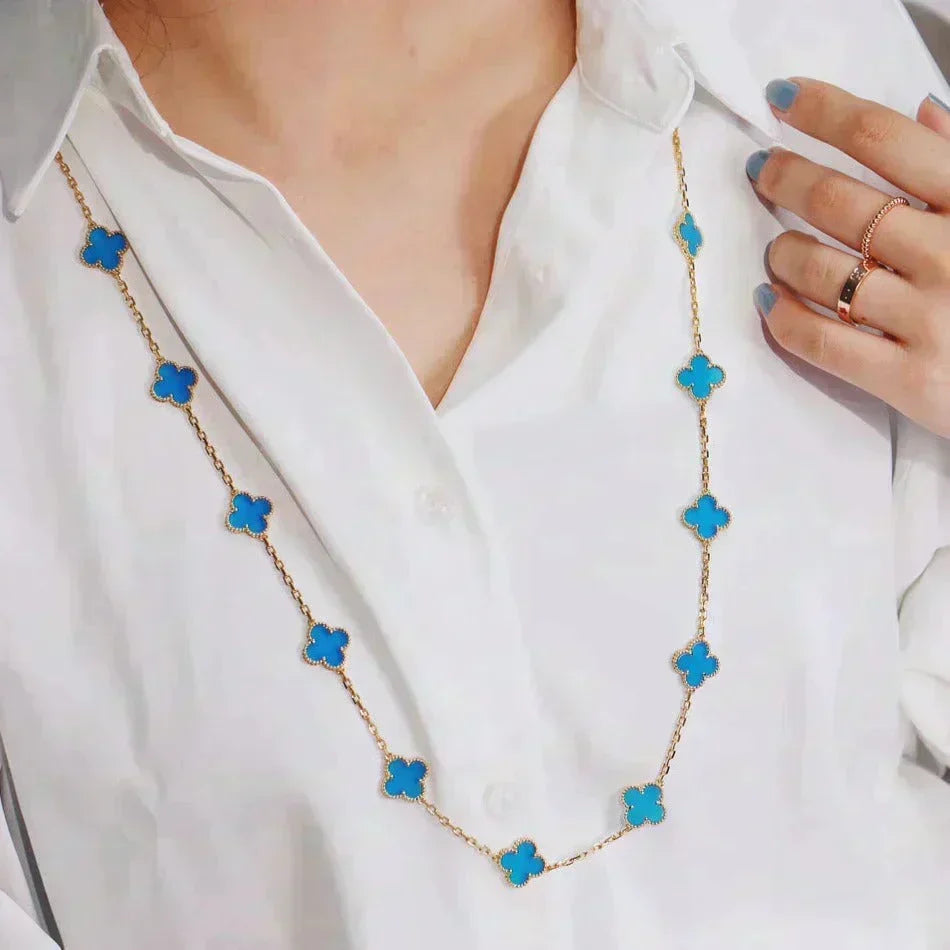 [⭐Veyra]CLOVER 20 MOTIFS TURQUOISE GOLD