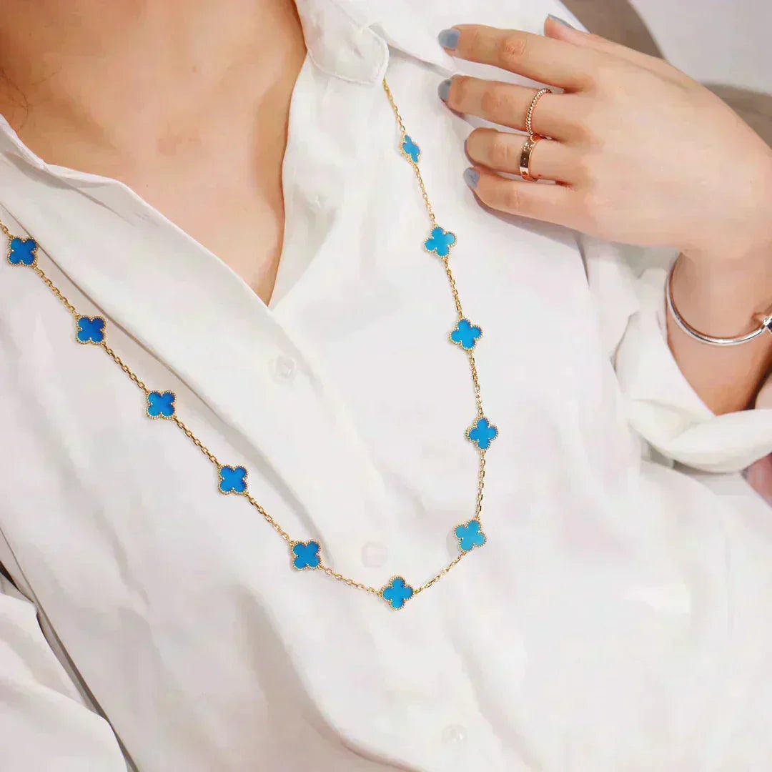 [⭐Veyra]CLOVER 20 MOTIFS TURQUOISE GOLD
