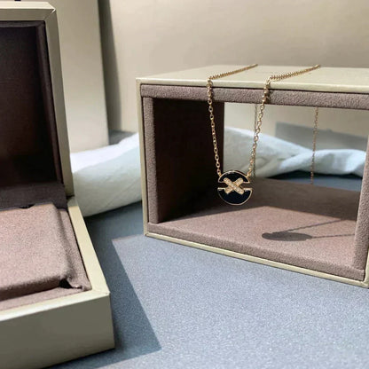 [⭐Veyra]JEUX DE ROSE GOLD DIAMOND NECKLACE
