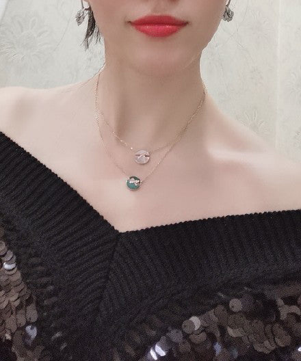 [⭐Veyra]JEUX DE PINK GOLD DIAMOND NECKLACE