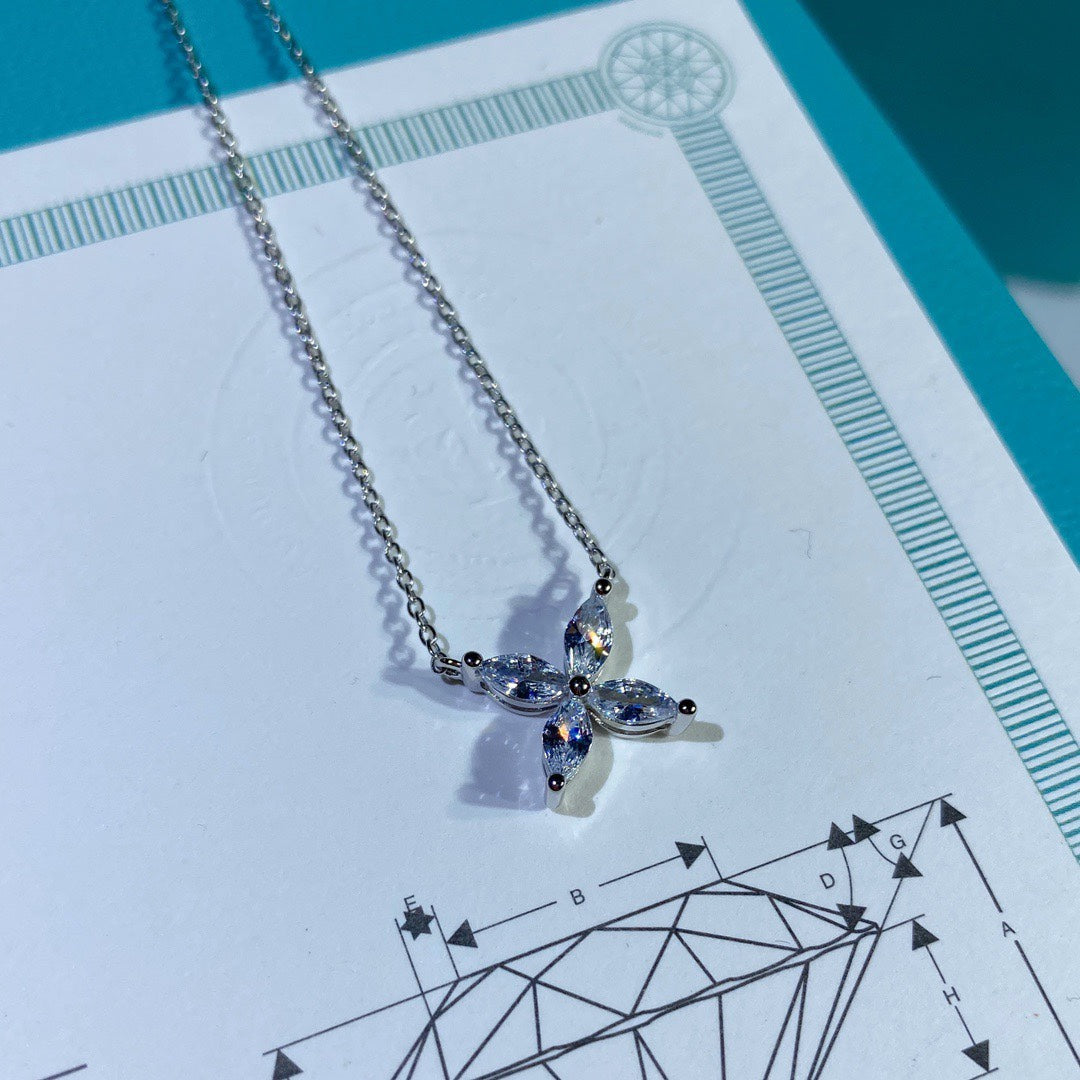 [⭐Veyra Jewels]PLATINUM AND DIAMOND VICTORIA PENDANT NECKLACE