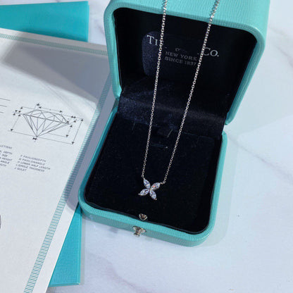 [⭐Veyra Jewels]PLATINUM AND DIAMOND VICTORIA PENDANT NECKLACE