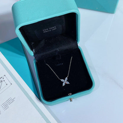 [⭐Veyra Jewels]PLATINUM AND DIAMOND VICTORIA PENDANT NECKLACE
