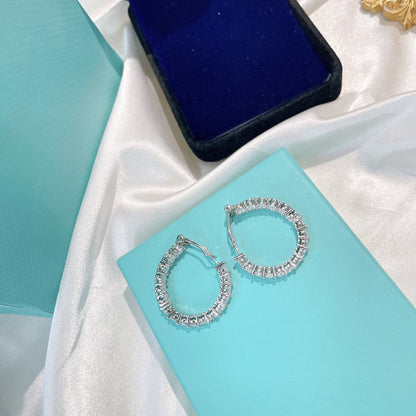 [⭐Veyra Jewels]SILVER DIAMOND HOOP EARRINGS